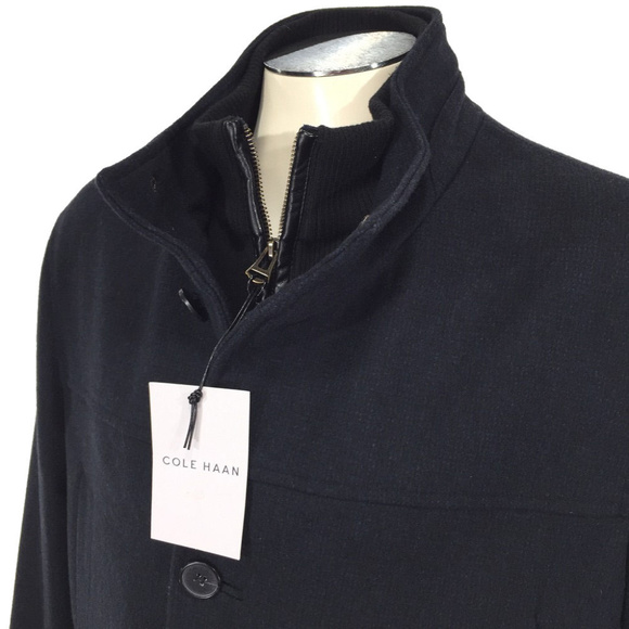 Cole Haan Wool Blend‎ Topcoat with Inset Bib - Picture 1 of 8